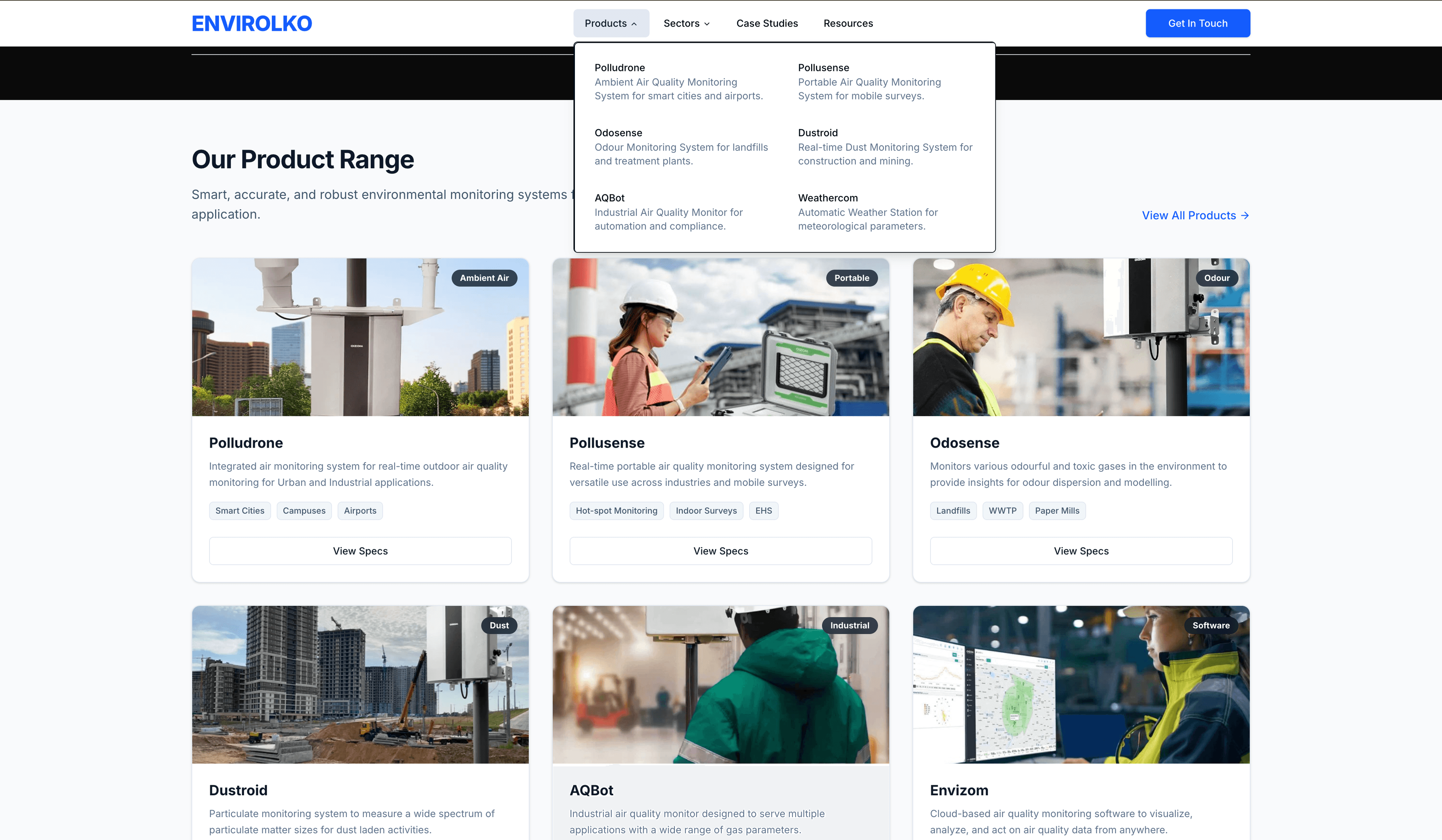 Showcase of the B2B Company Website project